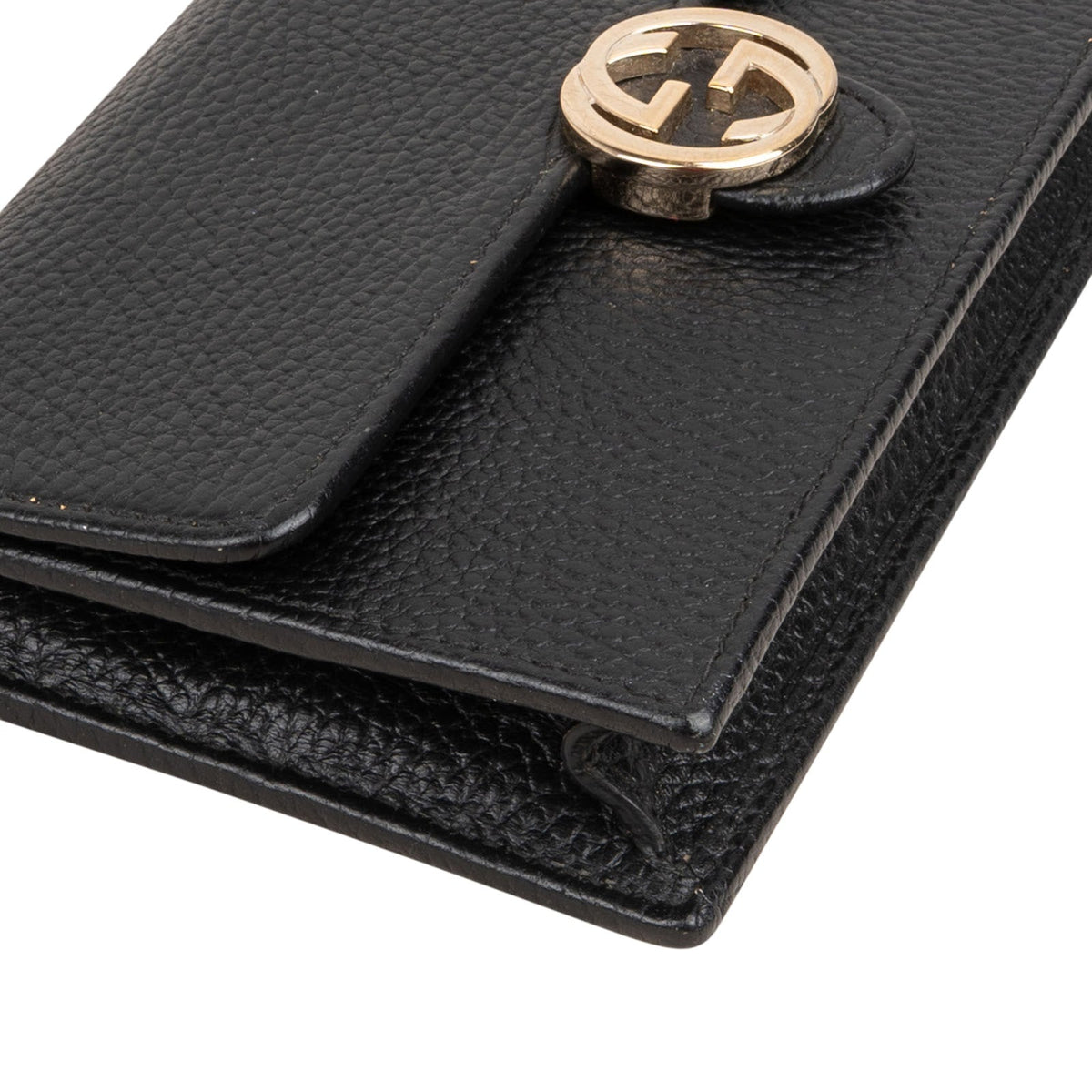 Borsa a tracolla Gucci Interlocking GG Wallet On Chain in pelle martellata