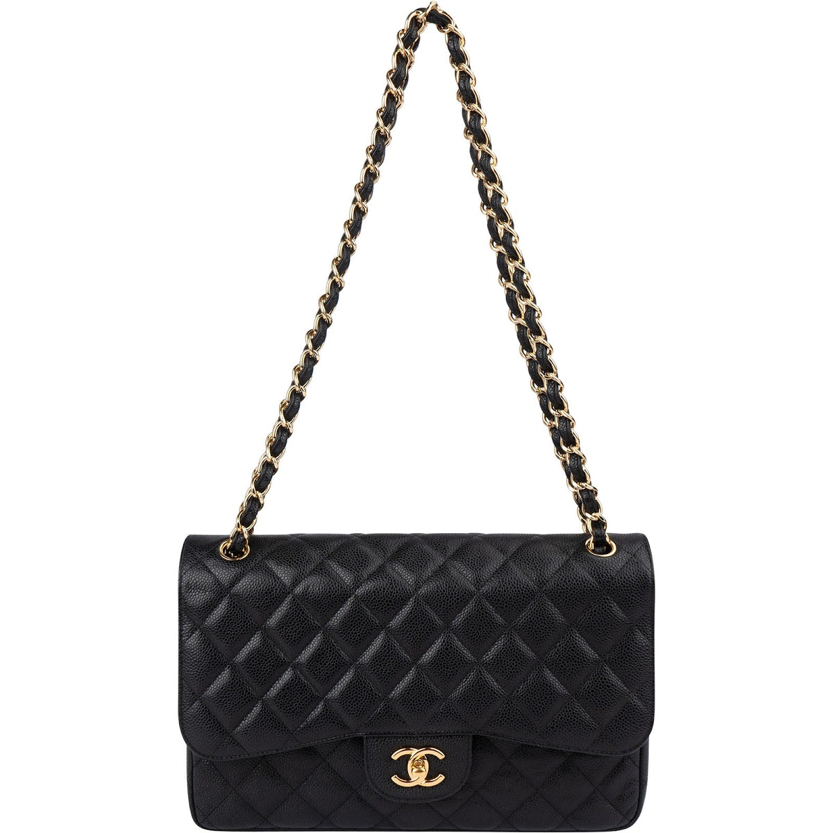 Chanel Caviar Leder Jumbo Double Flap Umhängetasche, Bild 10 von 15