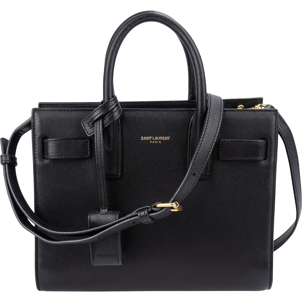 Saint Laurent Smooth Leather Sac De Jour Baby Handbag