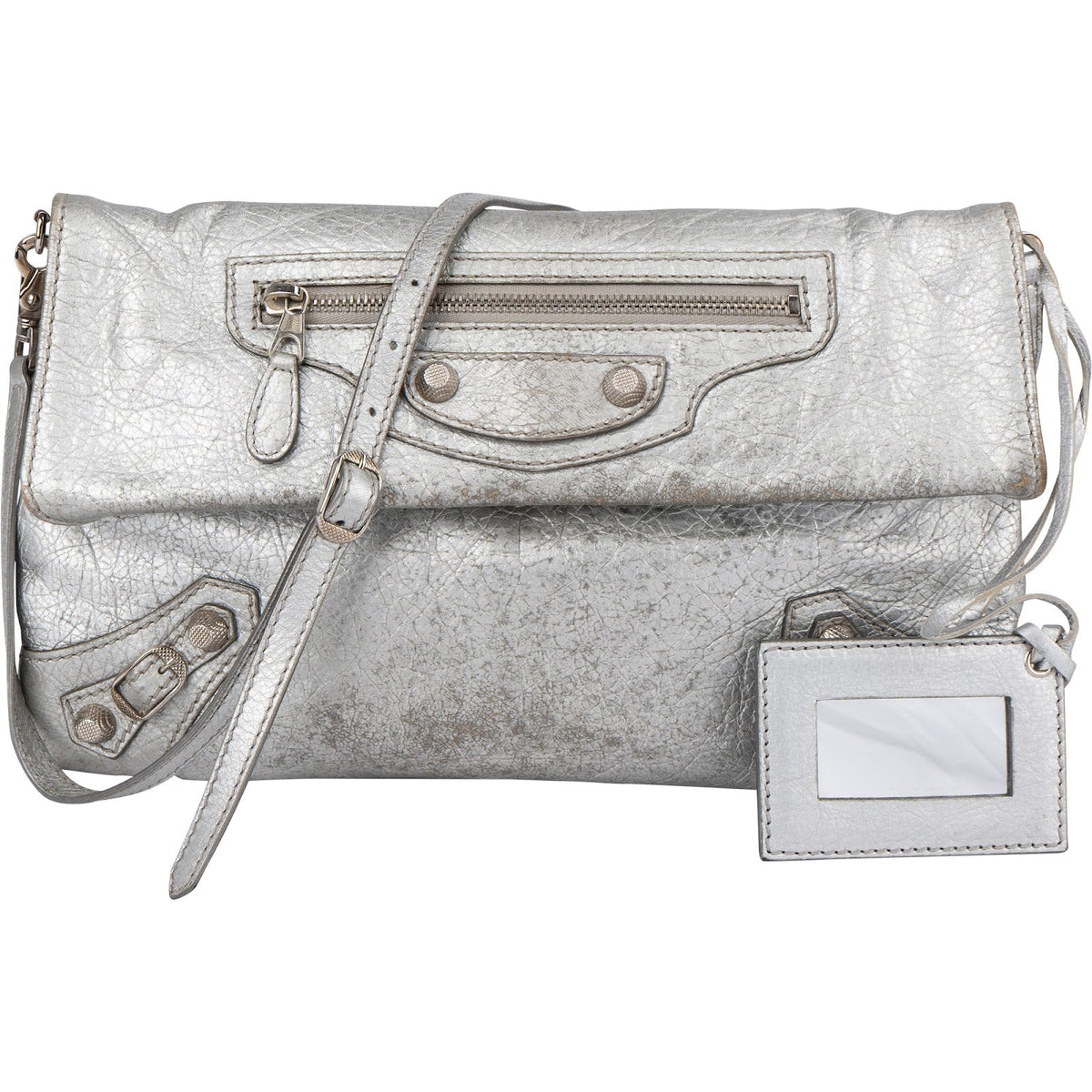 Balenciaga Metallic Leren Envelope City Clutch Crossbody Tas