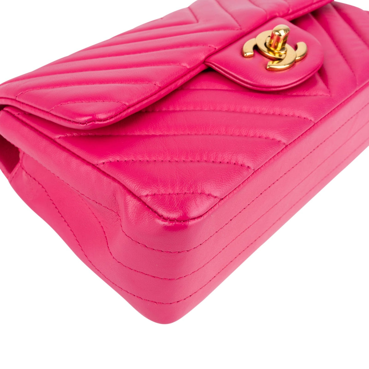 Chanel Chevron Lammleder Single Flap Umhängetasche, Bild 7 von 14