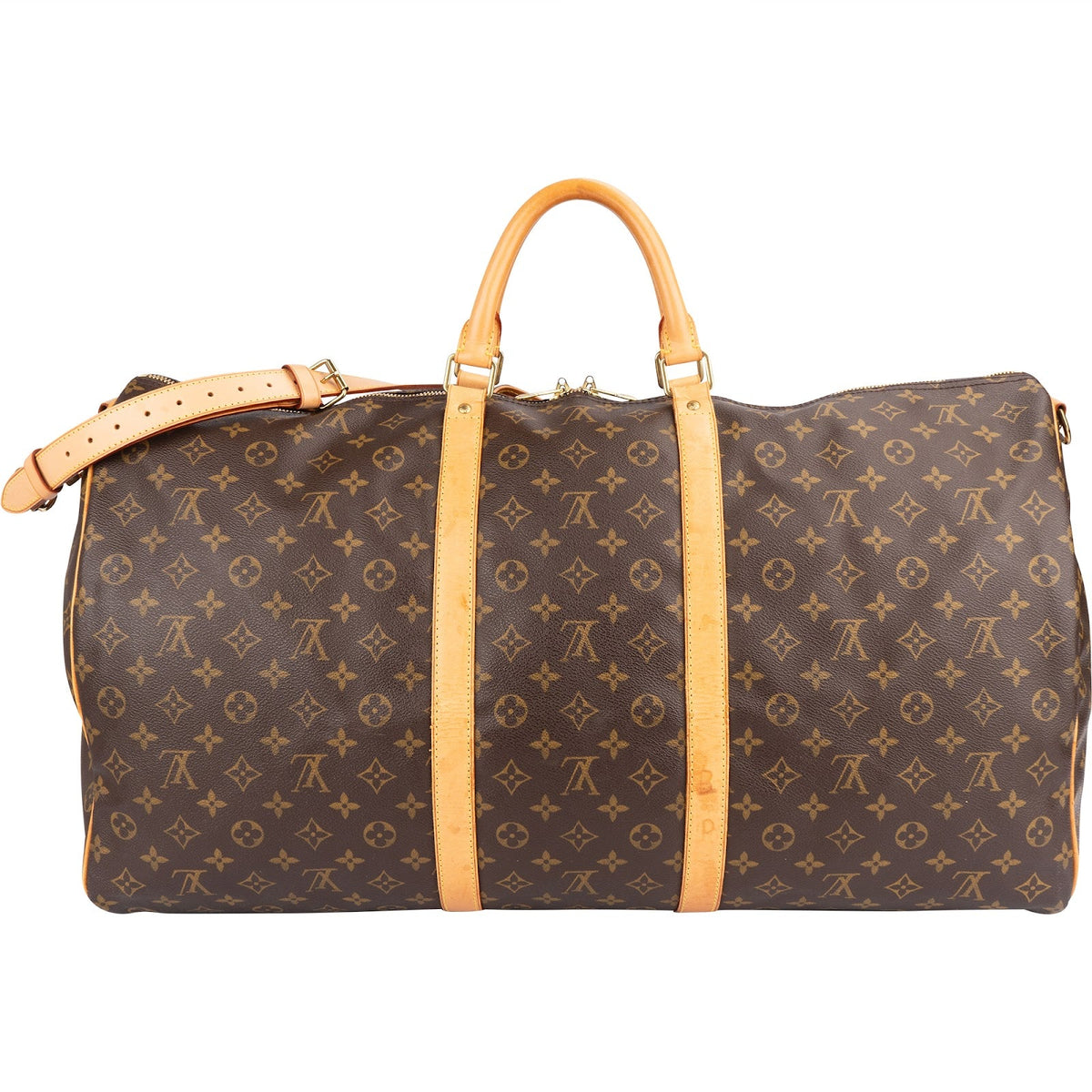 Borsa da viaggio Louis Vuitton Keepall 60 Bandoulière in tela Monogram