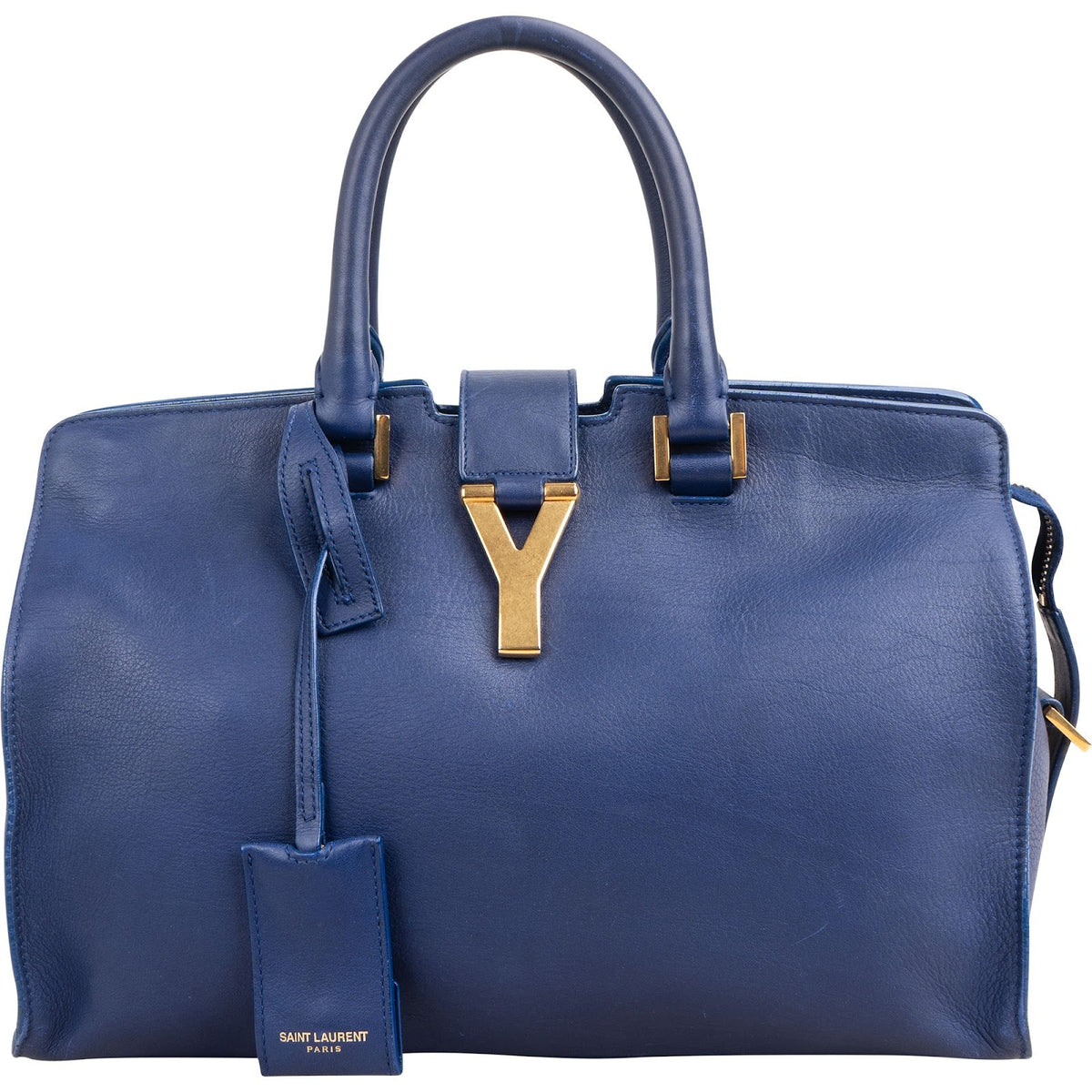 Yves Saint Laurent Cabas Chyc-handtas van blauw kalfsleren