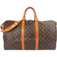 Borsa da viaggio Louis Vuitton Keepall 50 Bandoulière in tela Monogram