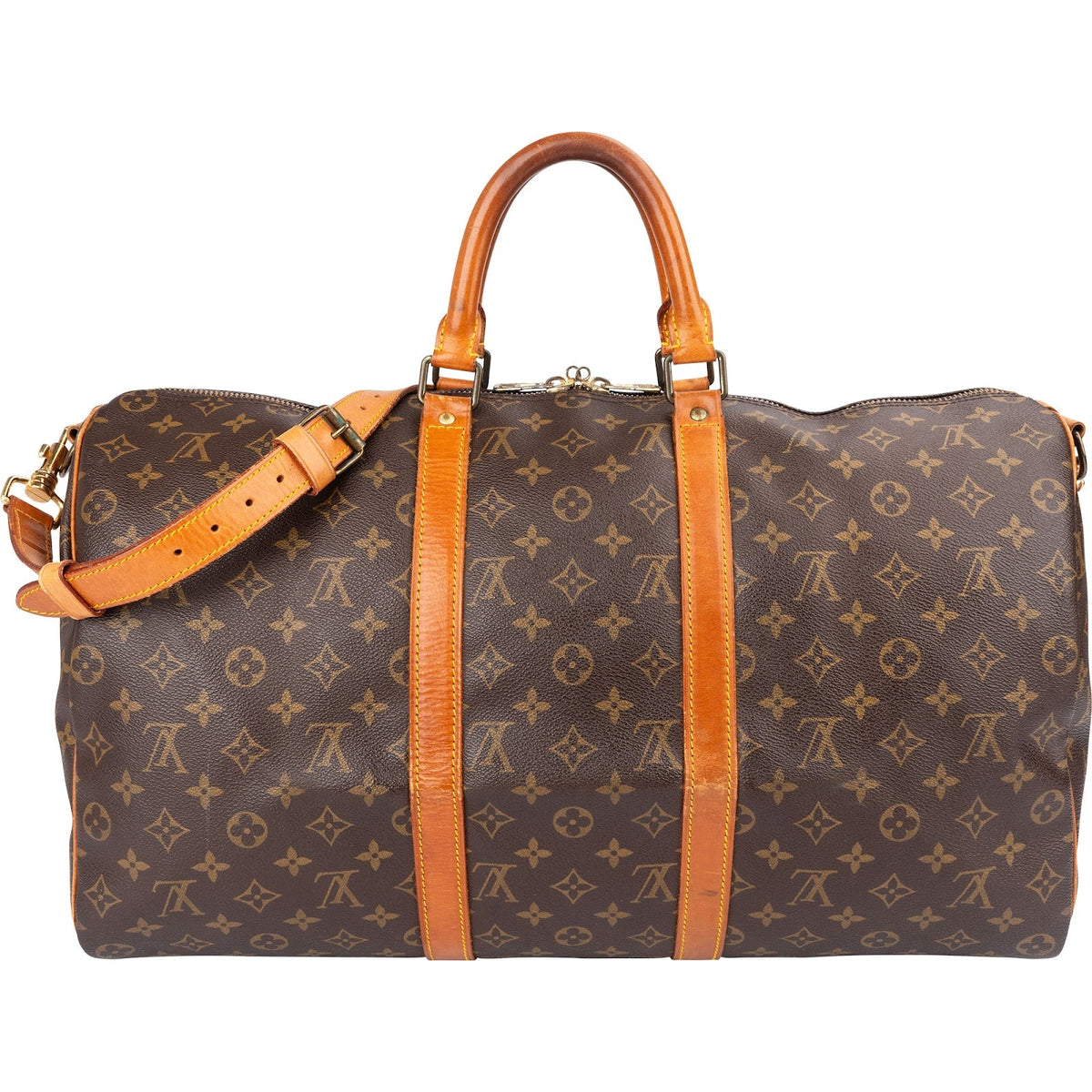 Borsa da viaggio Louis Vuitton Keepall 50 Bandoulière in tela Monogram