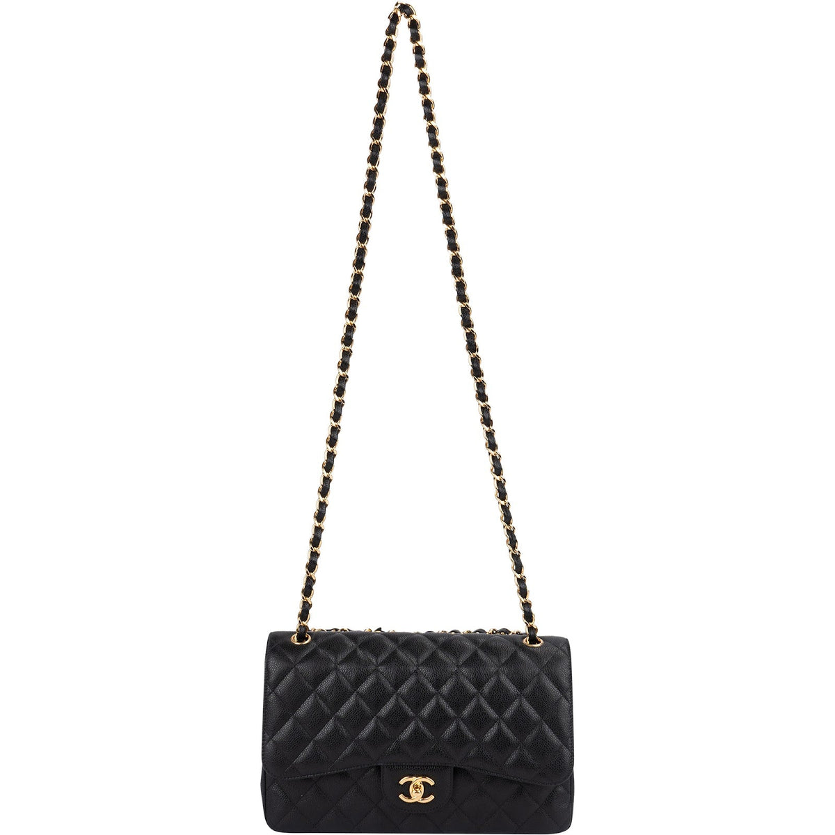 Chanel Caviar Leder Jumbo Double Flap Schultertasche, Bild 11 von 15