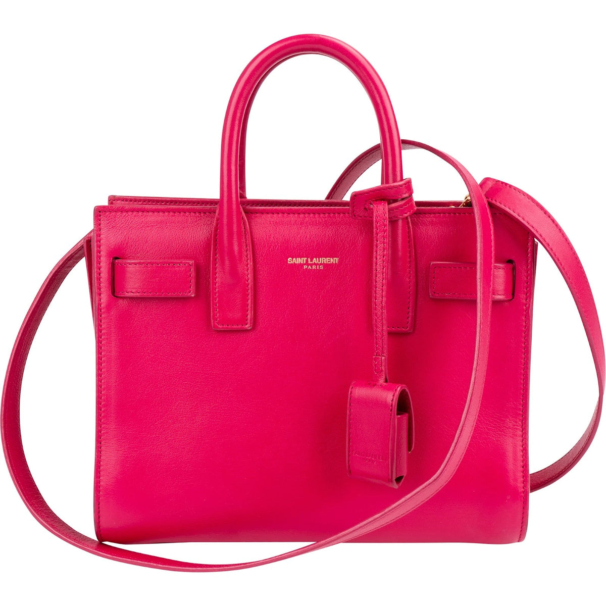Saint Laurent Sac De Jour aus rosa Leder – Vorderansicht