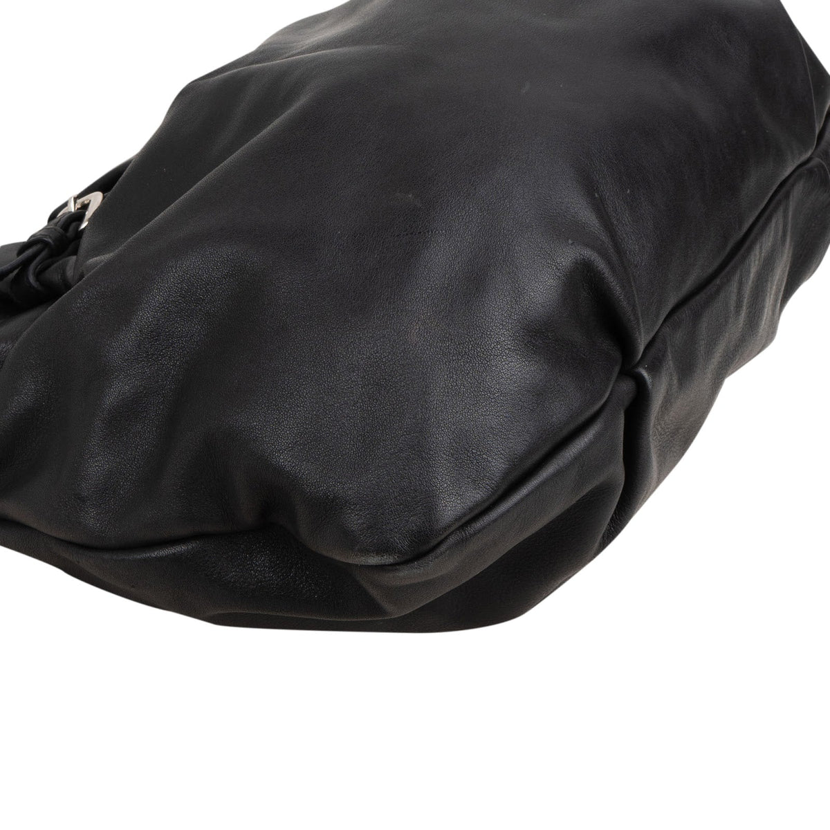 Prada zwarte Soft kalfsleren Gathered Belt Hobo schoudertas