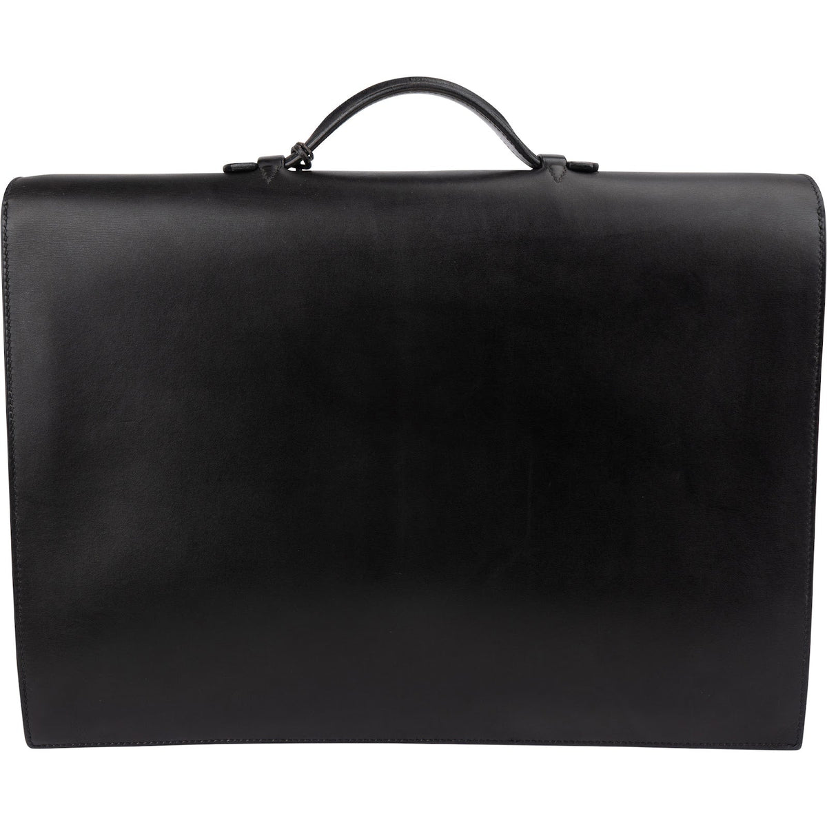 Sac à Dépêches Business Hermès en cuir Box noir