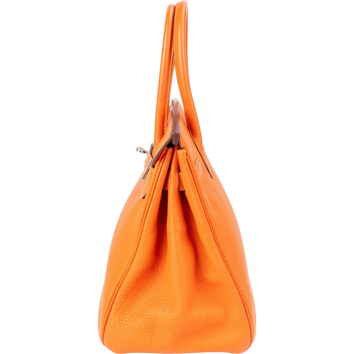 Hermès Orange H Taurillon Clemence Leather Palladium Birkin 30 Handbag