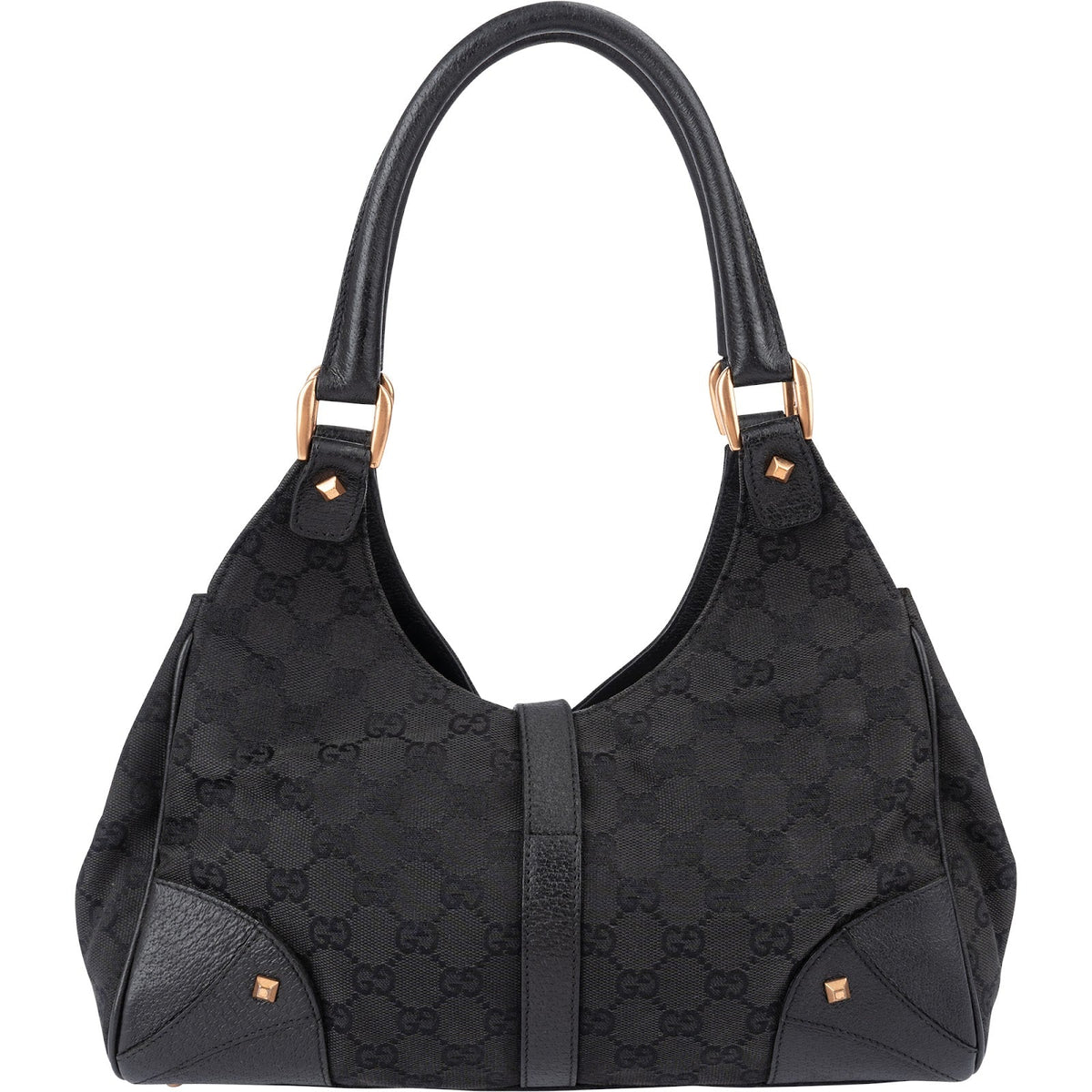 Borsa a spalla Gucci New Jackie con borchie in tela GG Monogram