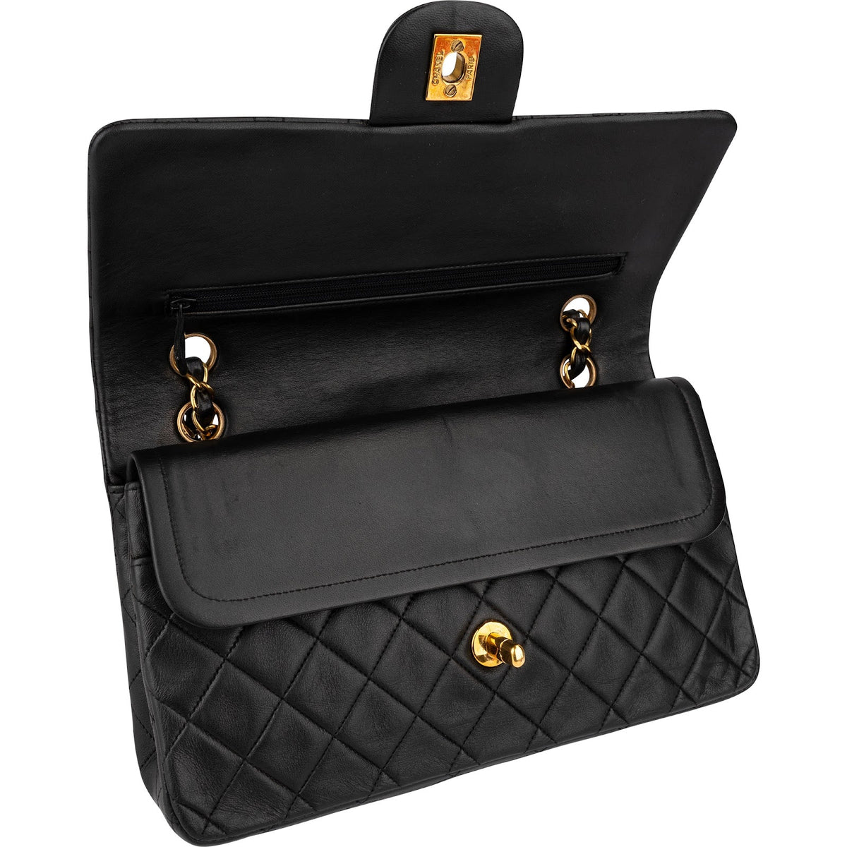 Chanel Lammleder Gold Medium Double Flap Schultertasche, Bild 12 von 16