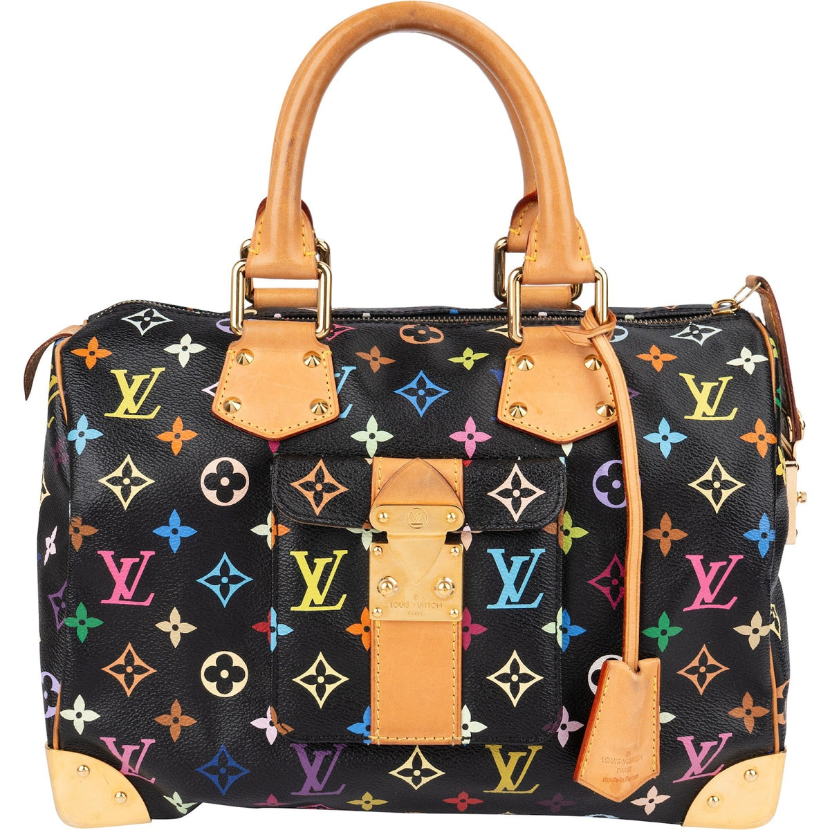 Louis Vuitton Monogram Murakami Multicolor Speedy 30 aus Monogram Multicolore Canvas und Vachetta-Leder – Vorderansicht