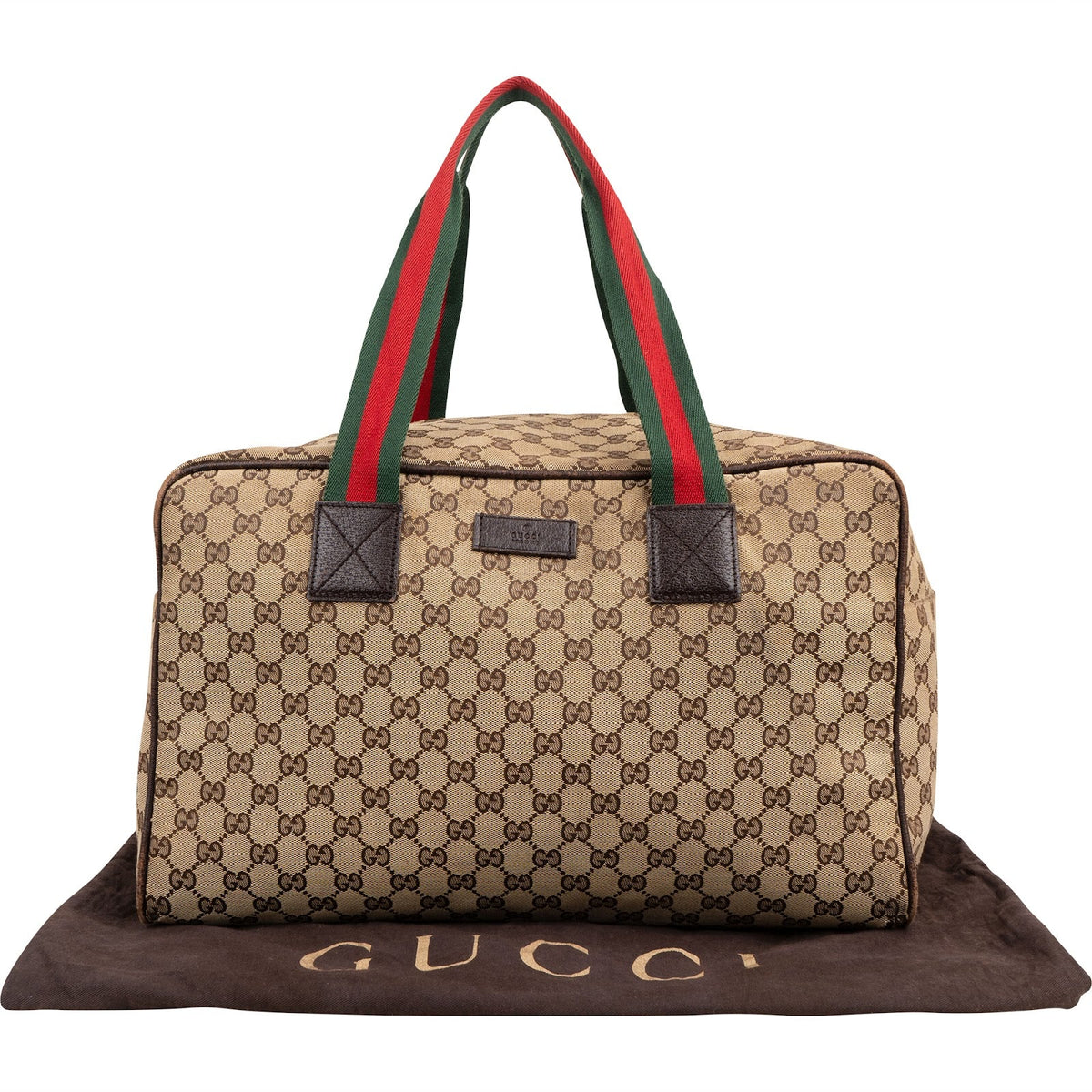 Gucci Monogram GG Canvas Web Boston Handtasche, Bild 2 von 11