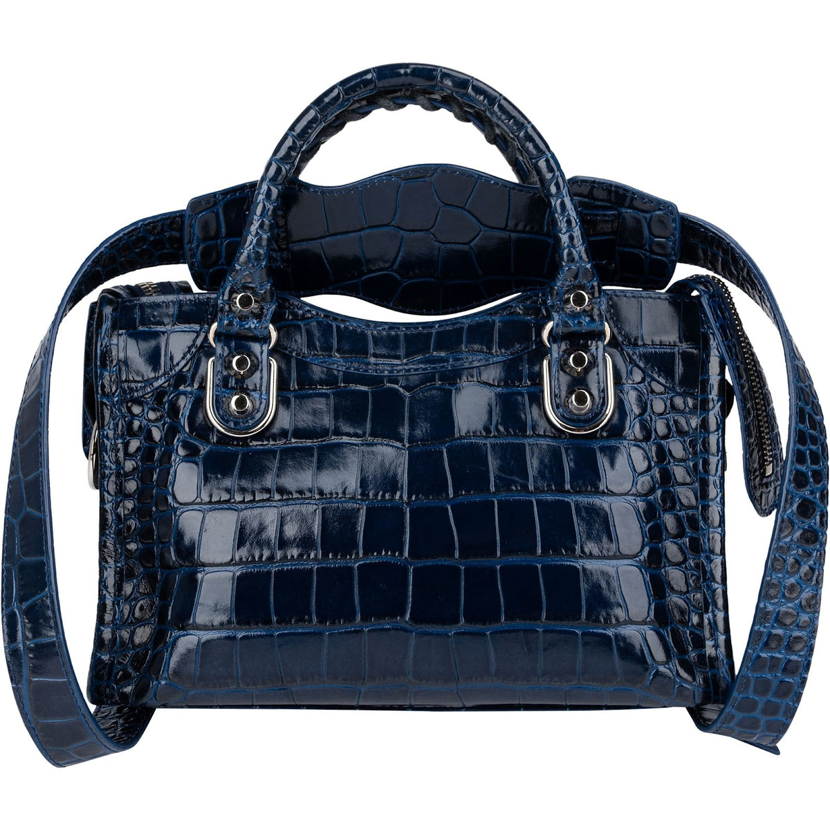 Balenciaga Croc-Embossed Neo Cagole City Handtasche, Bild 5 von 12