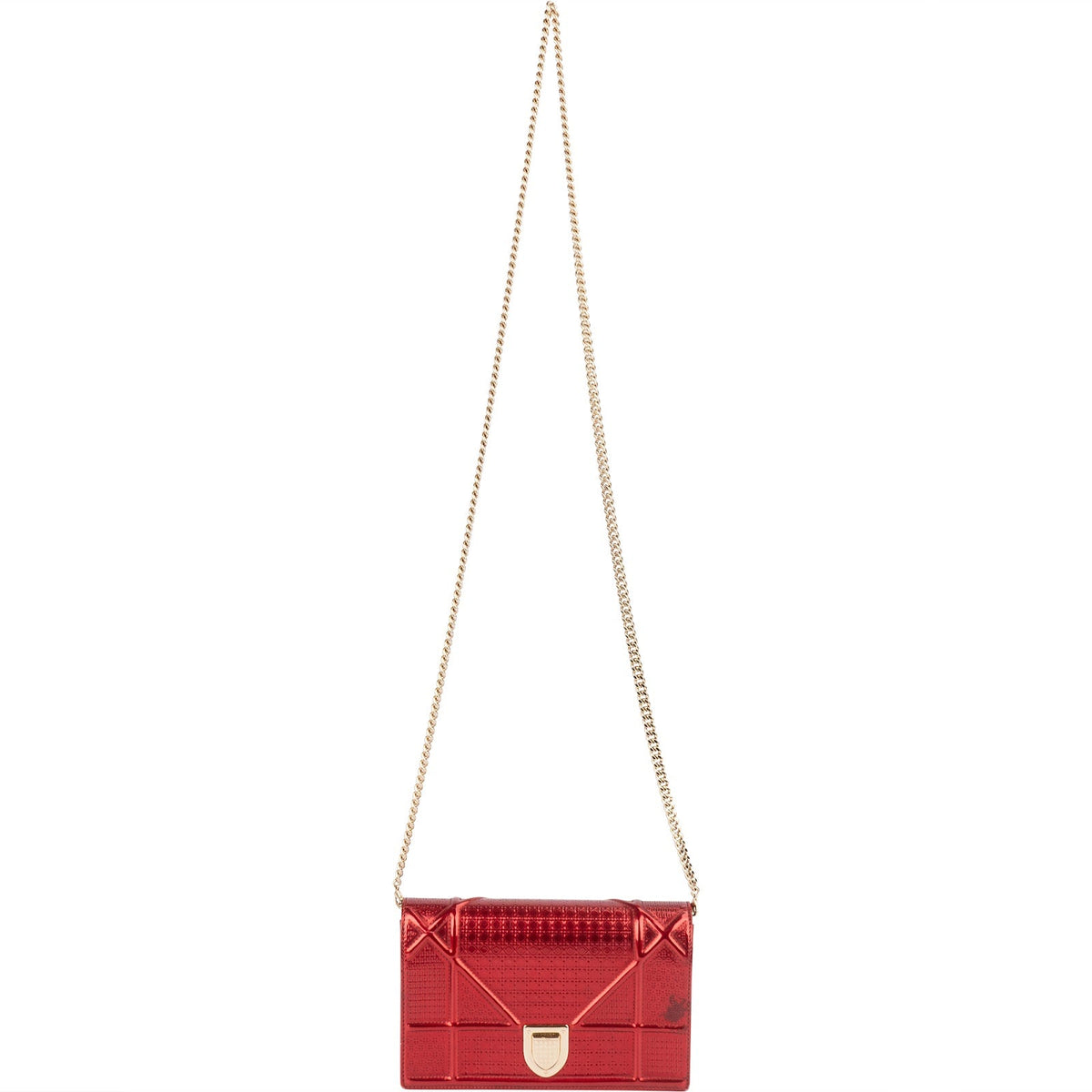 Dior Metallic Lackleder Diorama Umhängetasche, Bild 8 von 11