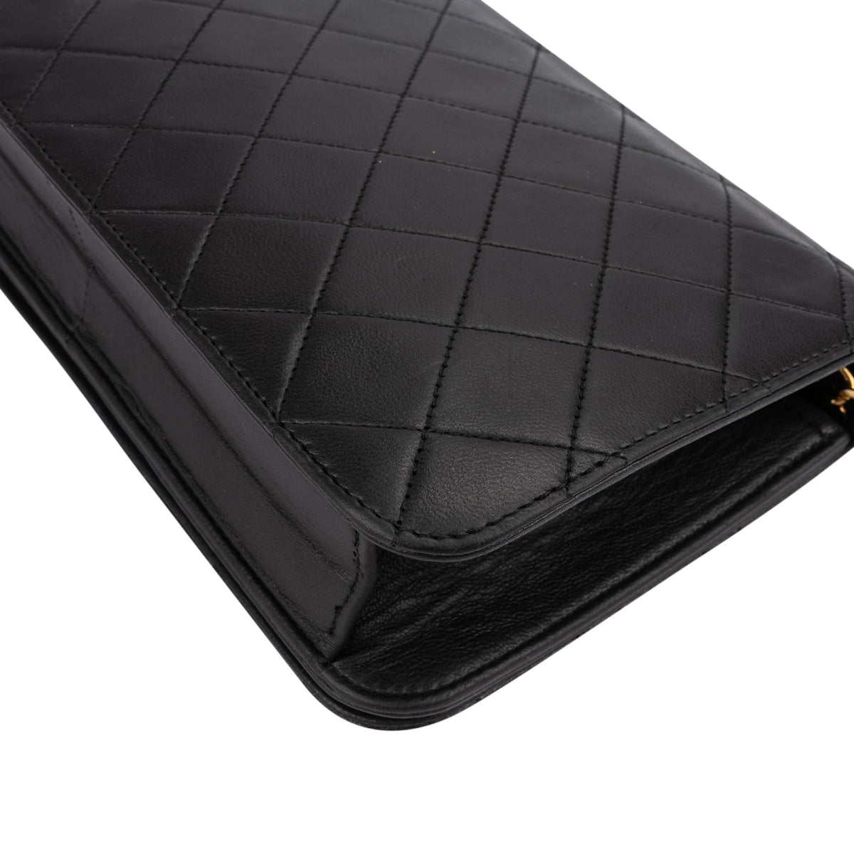 Chanel gewatteerde lamsleren 24K gouden Single Flap crossbody tas