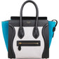 Céline Tricolor Grained Leather & Suede Small Luggage Handbag