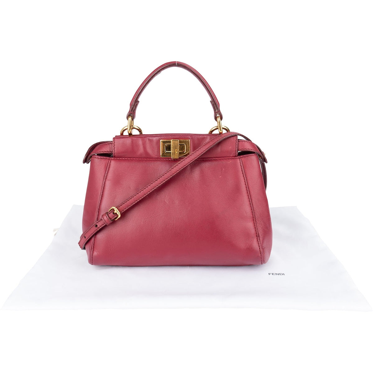 Fendi Leather Peekaboo Mini Handbag