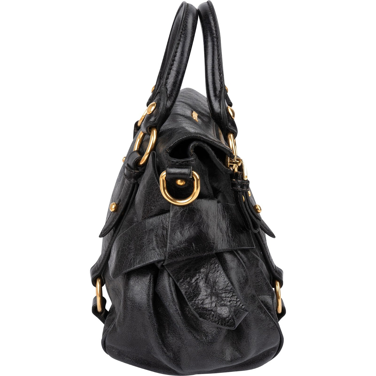 Miu Miu Small Bow aus Vitello-Lux-Leder – Ansicht 4