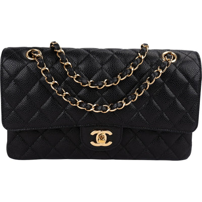 Chanel Quilted Caviar Leather Medium Double Flap Shoulder Bag