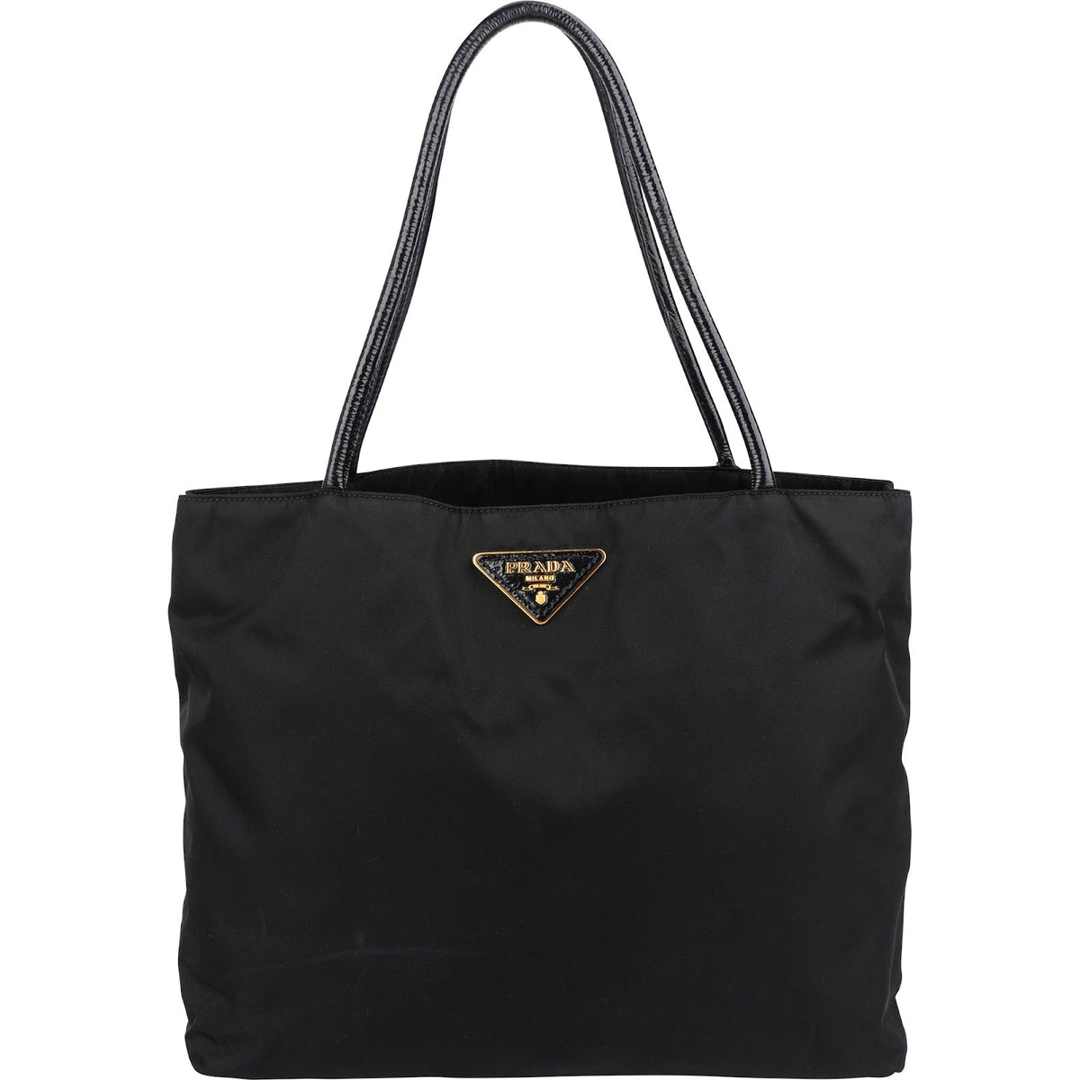 Sac cabas et porté épaule Prada en nylon Tessuto et cuir verni