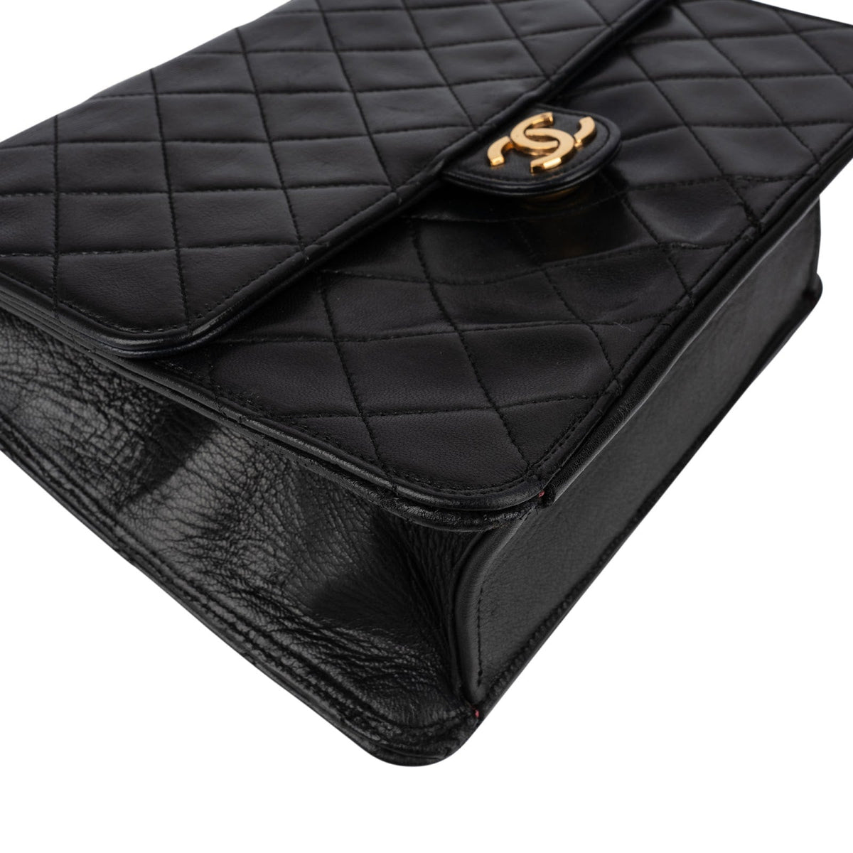 Chanel Lammleder 24K Gold Single Flap Schultertasche, Bild 7 von 14