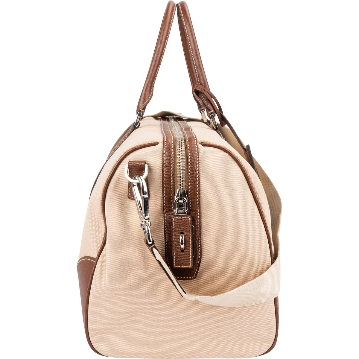 Sac de voyage Prada 50 en toile et cuir Saffiano