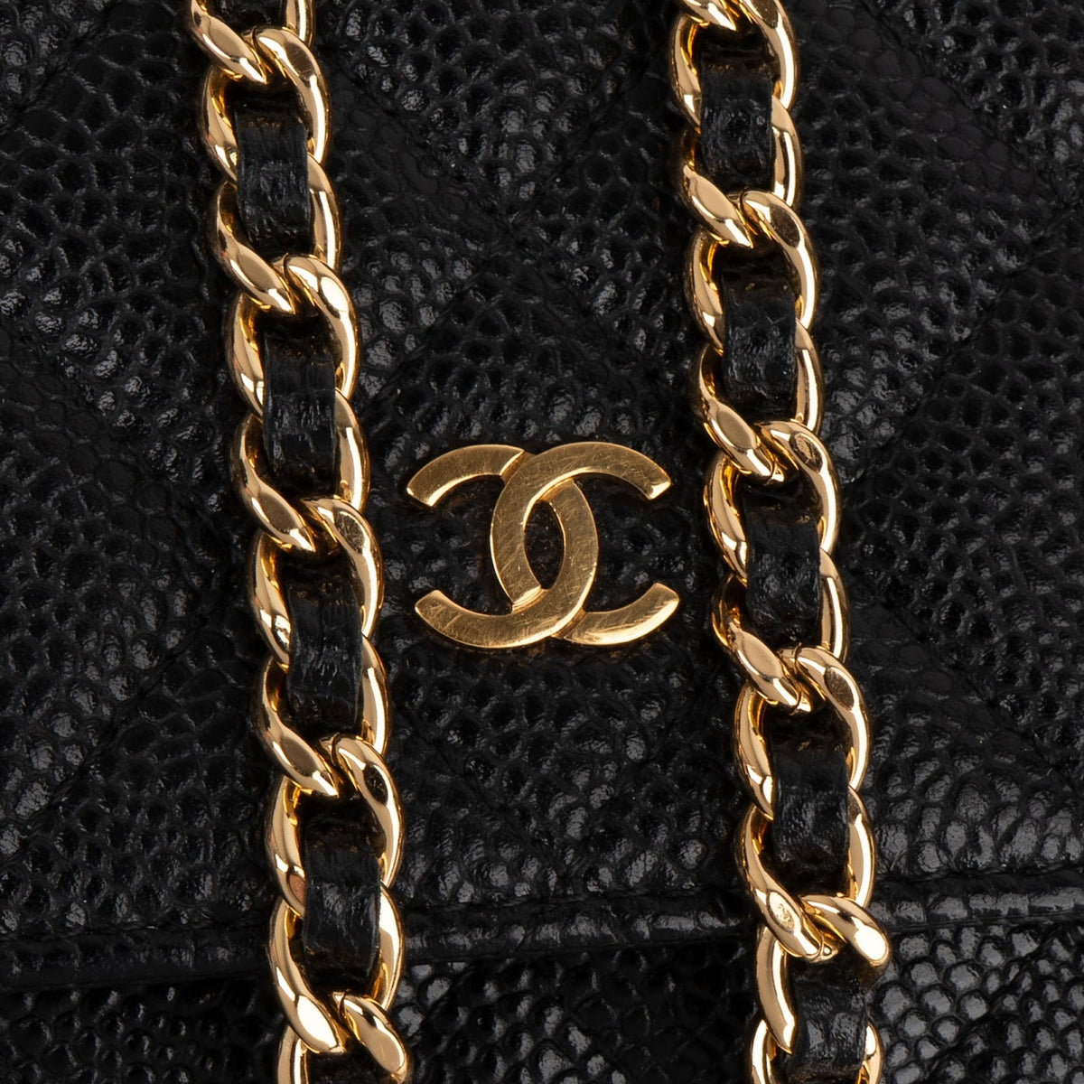 Chanel Caviar Leder CC Wallet on Chain Umhängetasche, Bild 9 von 14
