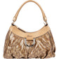 Gucci Monogram GG Coated Metallic Canvas Abbey D-Ring aus Coated Canvas und Leder – Vorderansicht