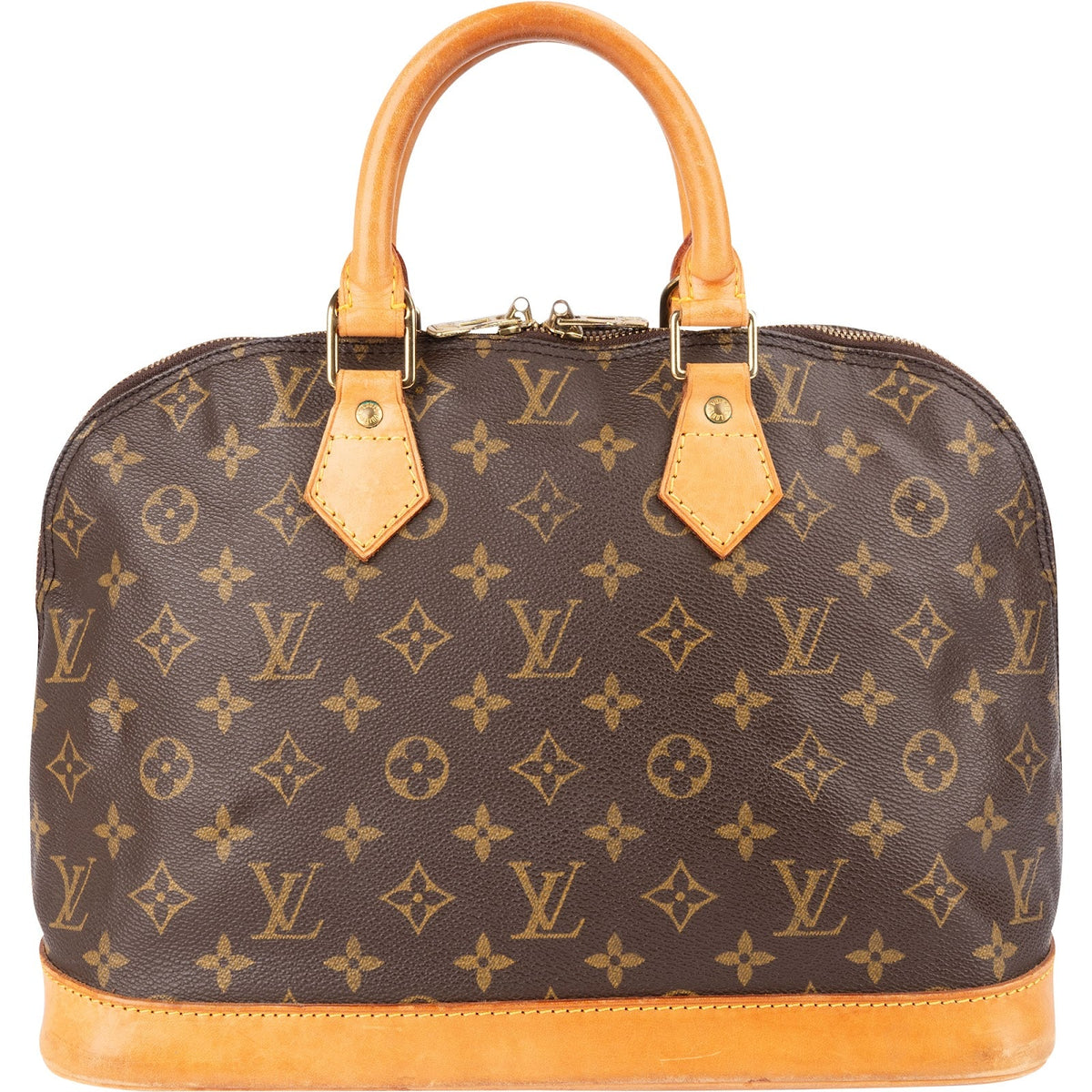 Louis Vuitton Monogram Canvas Alma PM aus Monogram Canvas und Vachetta-Leder – Vorderansicht