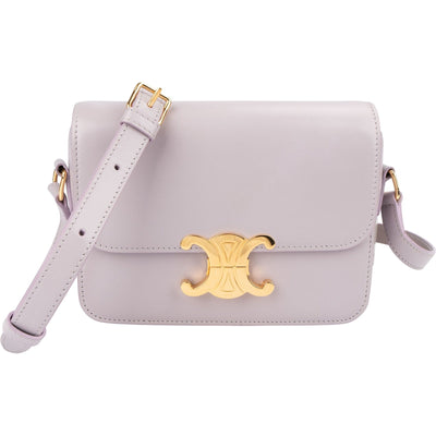Celine Shiny Lilac Calfskin Teen Triomphe Crossbody Bag