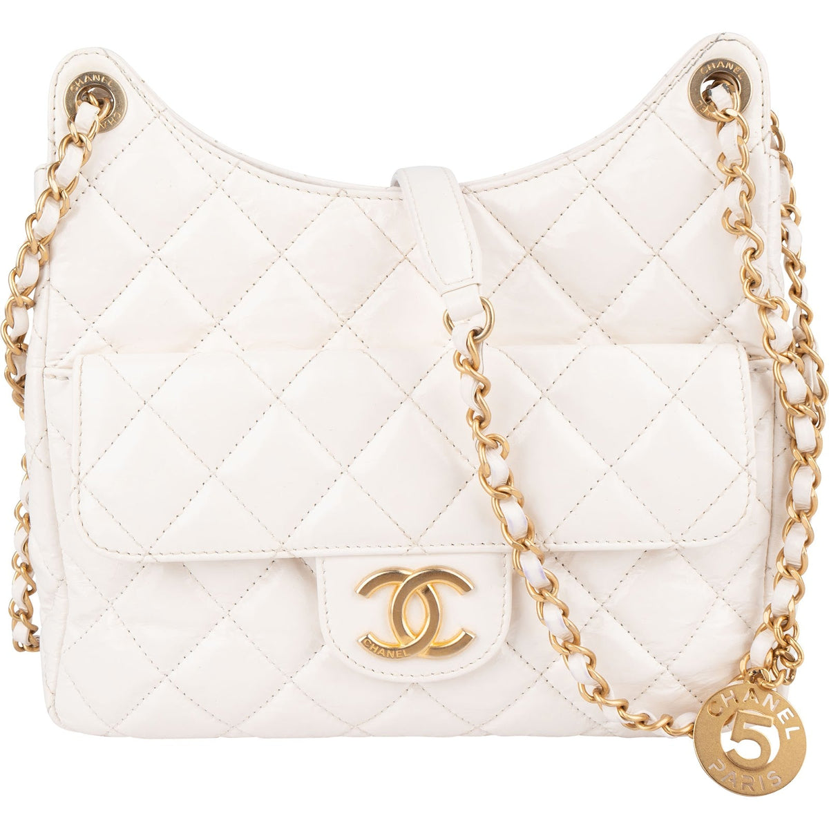 Chanel Small Wavy CC aus Leder – Vorderansicht