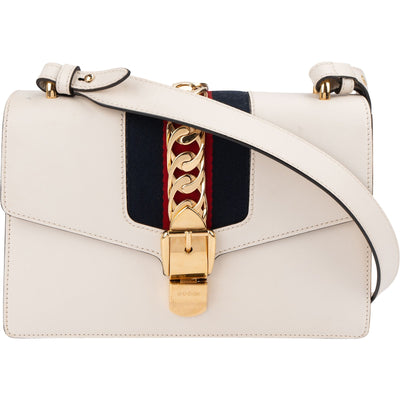 Sac à bandoulière Gucci Sylvie en cuir blanc