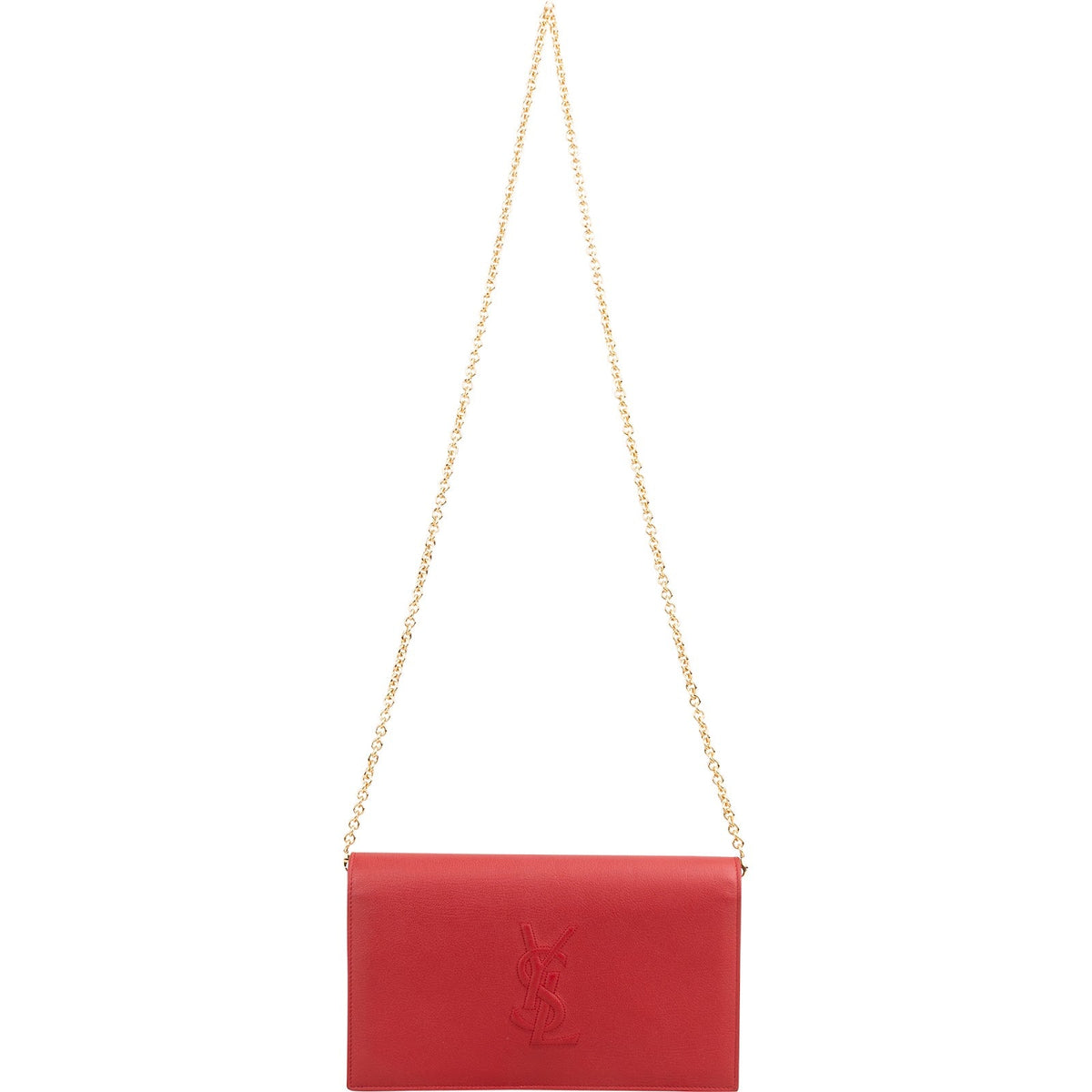 Yves Saint Laurent Grained Calfskin Cassandre Wallet On Chain Crossbody Bag