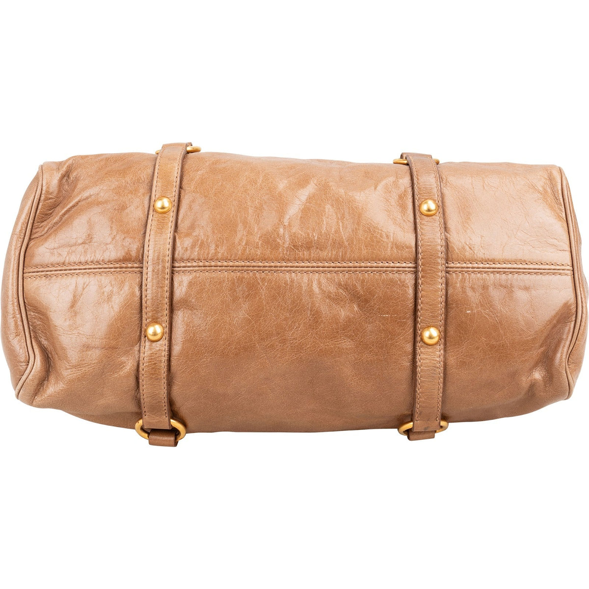 Miu Miu Braun Leder Vitello Lux Bow Schultertasche, Bild 6 von 10