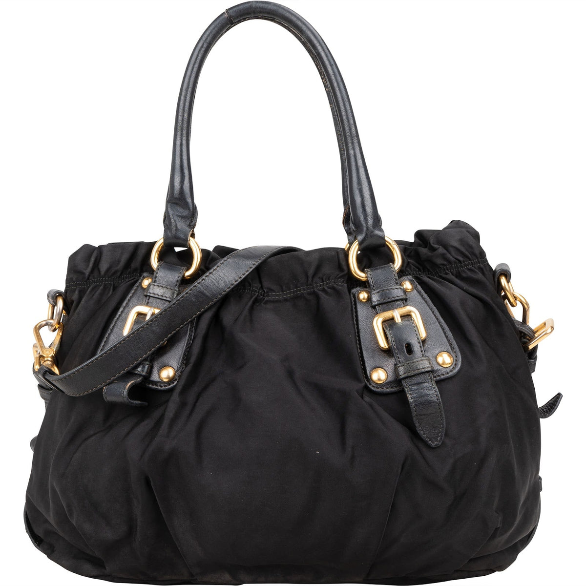Prada Black Nylon Logo Handbag