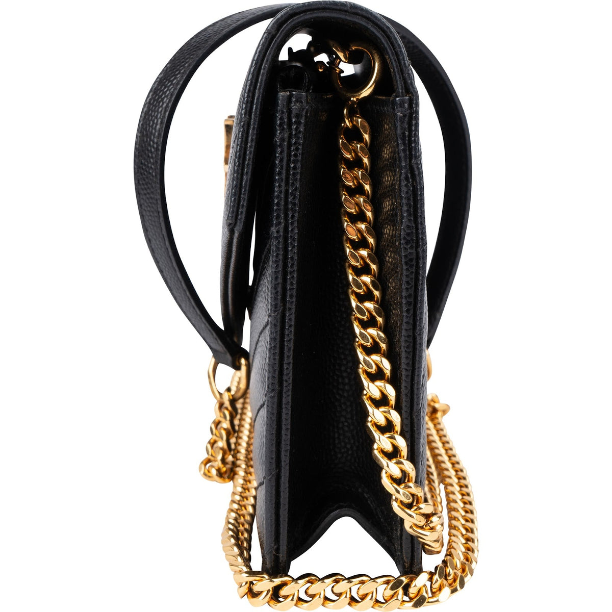 Bolso de hombro Saint Laurent Monogram en piel granulada Grain de Poudre con cadena