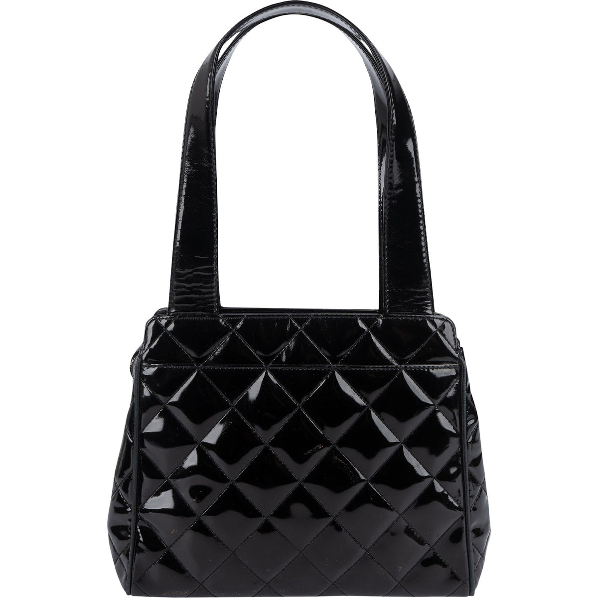 Chanel gewatteerde lakleren CC kleine tote handtas