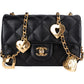 Chanel Quilted Lambskin Heart Charms Mini Rectangular Single Flap Crossbody Tas