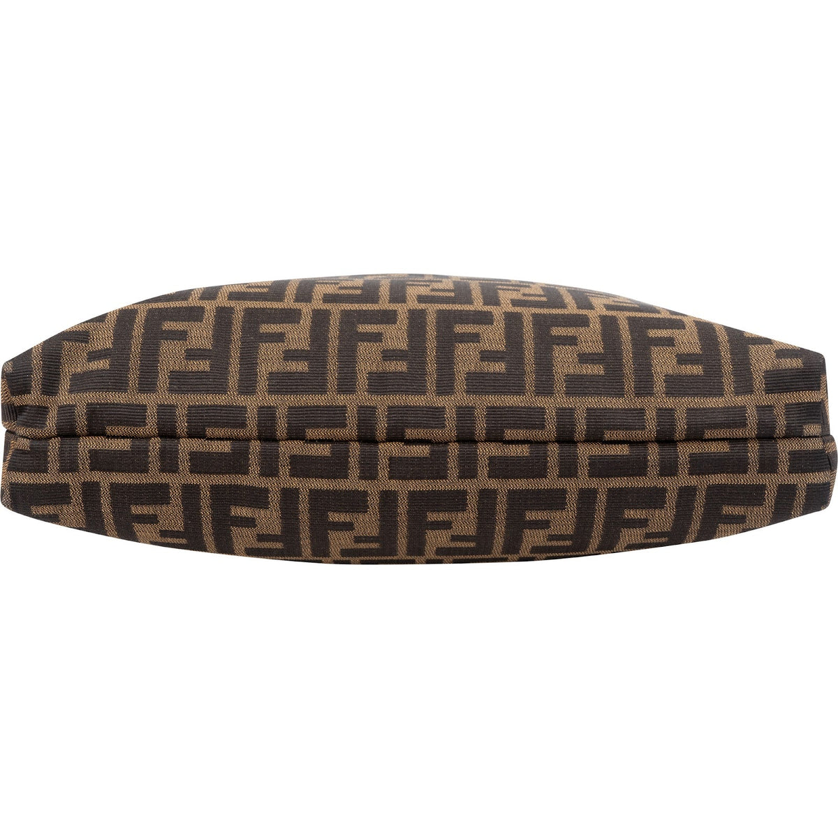 Fendi Monogram FF Zucca Canvas Diagonal Triangle Zip Large Shoulder Bag