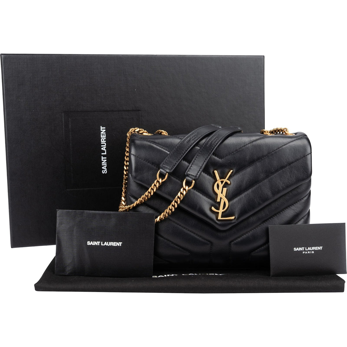 Saint Laurent Small Loulou aus gestepptem Kalbsleder – Ansicht 2