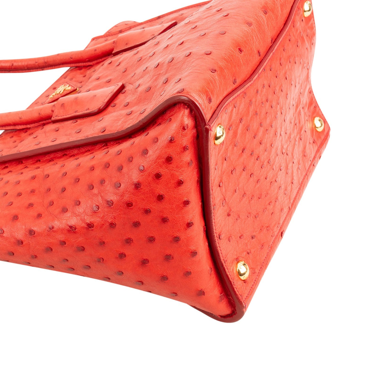Prada Ostrichlederen Twin Pocket Tote Handtas
