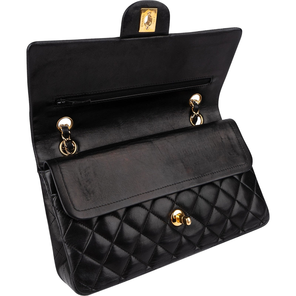 Chanel Medium Double Flap aus gestepptem Lammleder – Ansicht 12