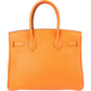 Hermès Orange H Taurillon Clemence Leather Palladium Birkin 30 Handbag