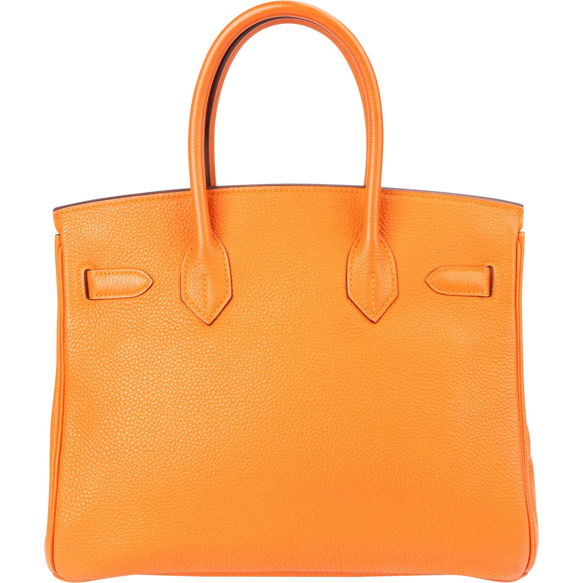 Hermès Orange H Taurillon Clemence Leather Palladium Birkin 30 Handbag