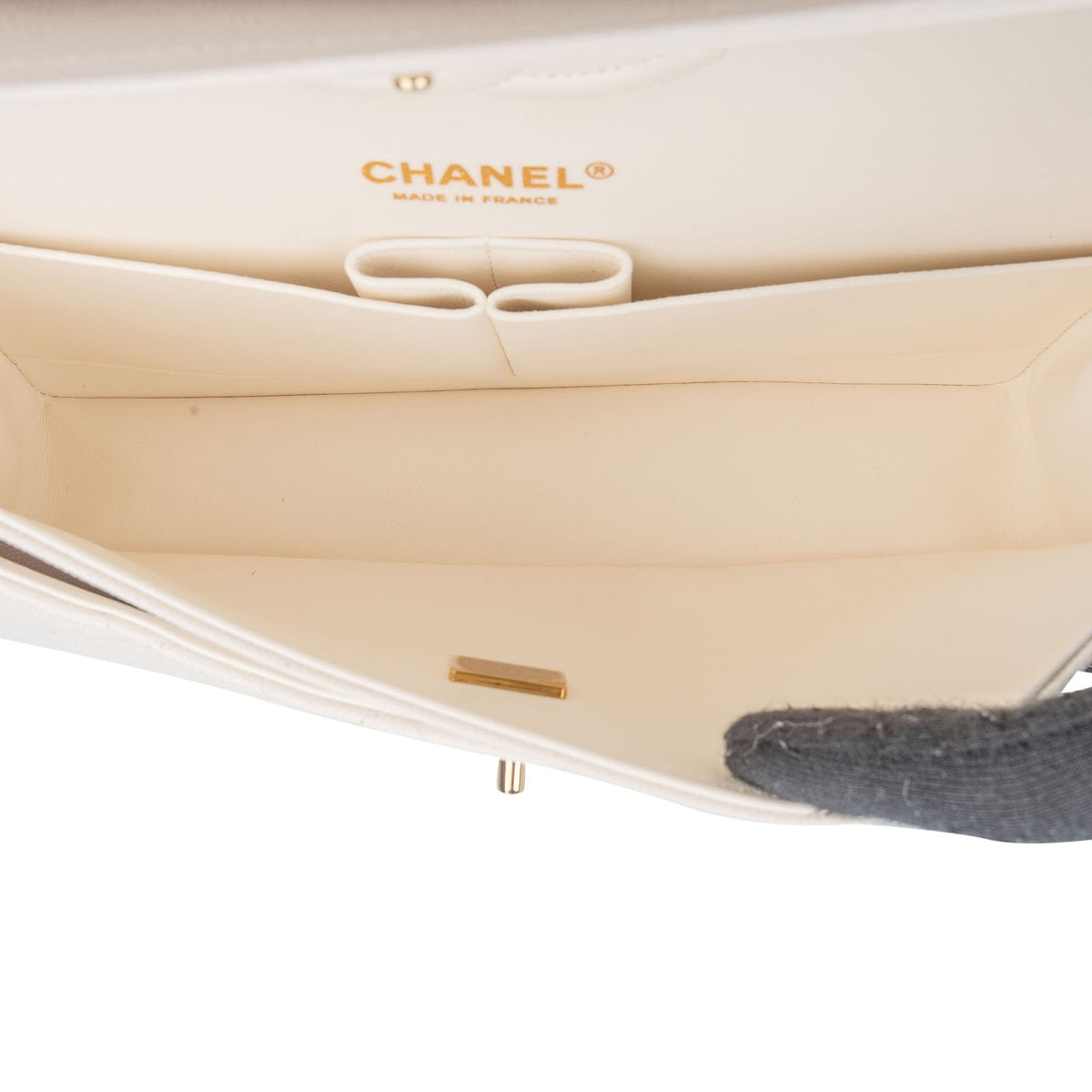 Chanel Caviar Leder Medium Double Flap Schultertasche, Bild 14 von 14
