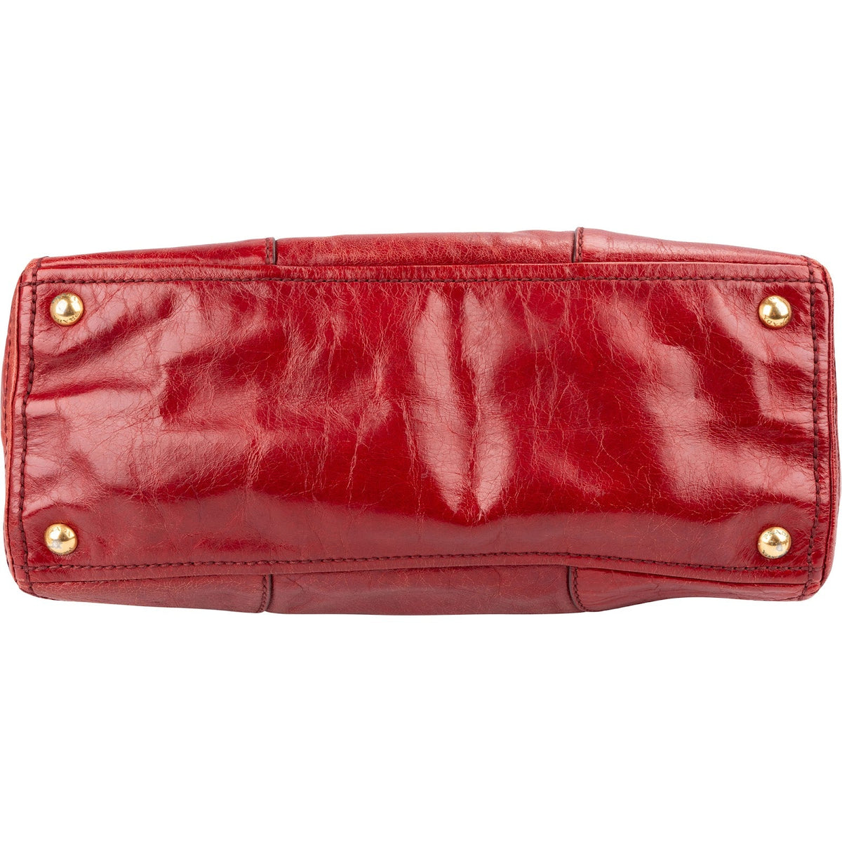 Borsa a mano Prada Bauletto in pelle Vitello Lux rossa