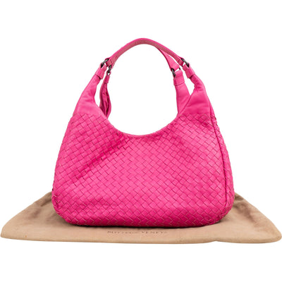 Bottega Veneta Pink Intrecciato Leather Campana Hobo Shoulder Bag
