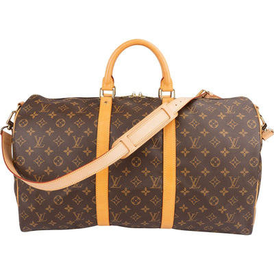 Louis Vuitton Monogram Canvas Keepall 50 Bandoulière Travel Bag